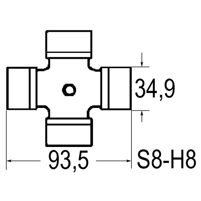 Croisillon 34,9X93,5 Graisseur Lateral référence fournisseur BYP4120L0012